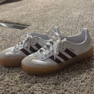 Adidas Samba white and red sambas